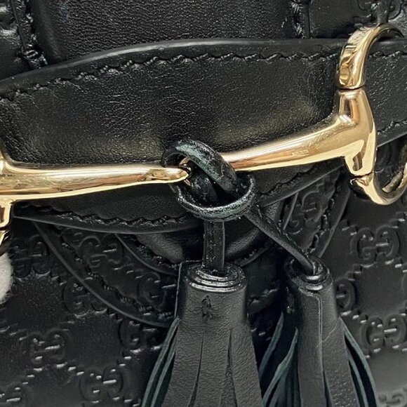 GUCCI Black Horsebit Shoulder Bag - Picture 6 of 9